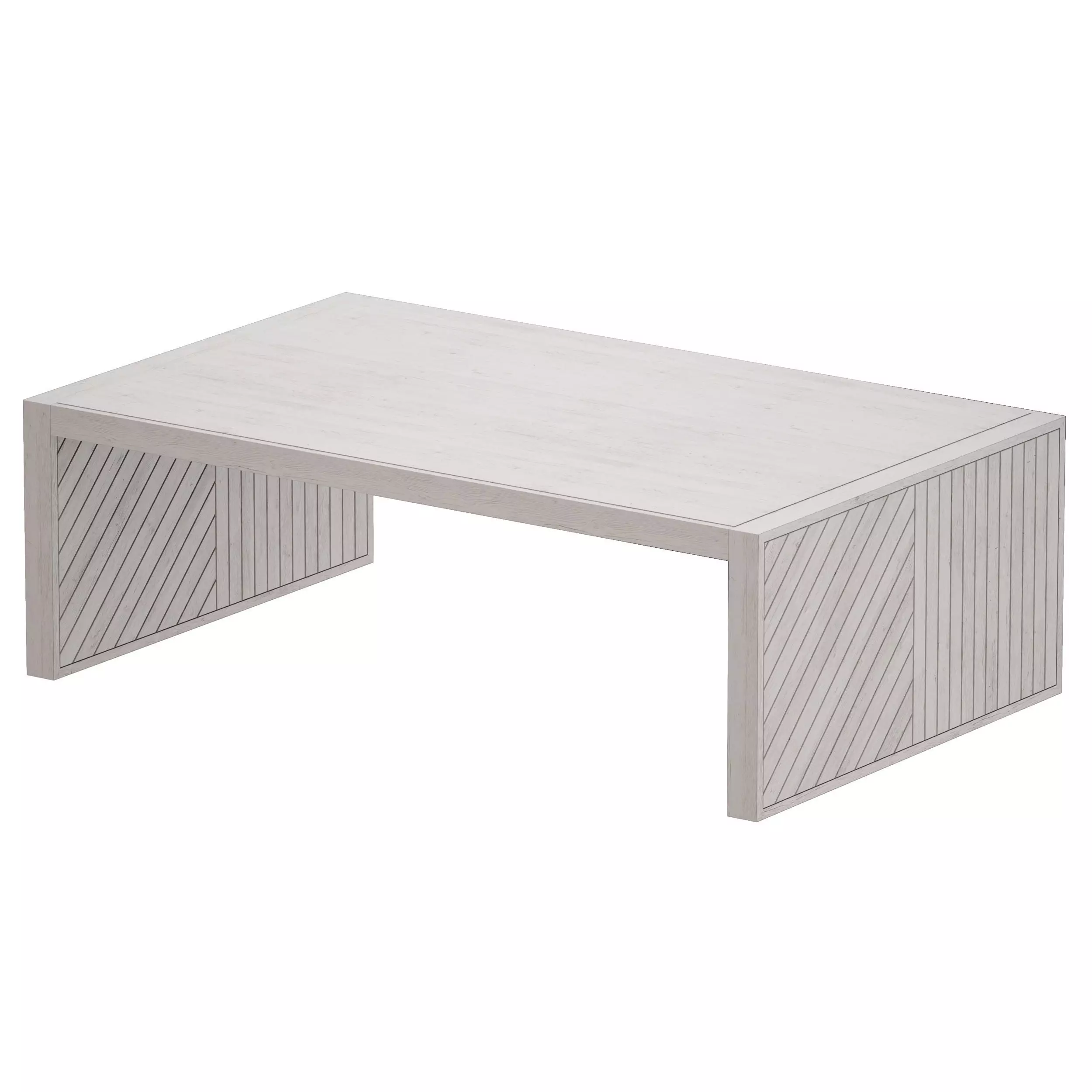Dunewood Whitewashed Coffee Table Crate and Barrel 3D model_0