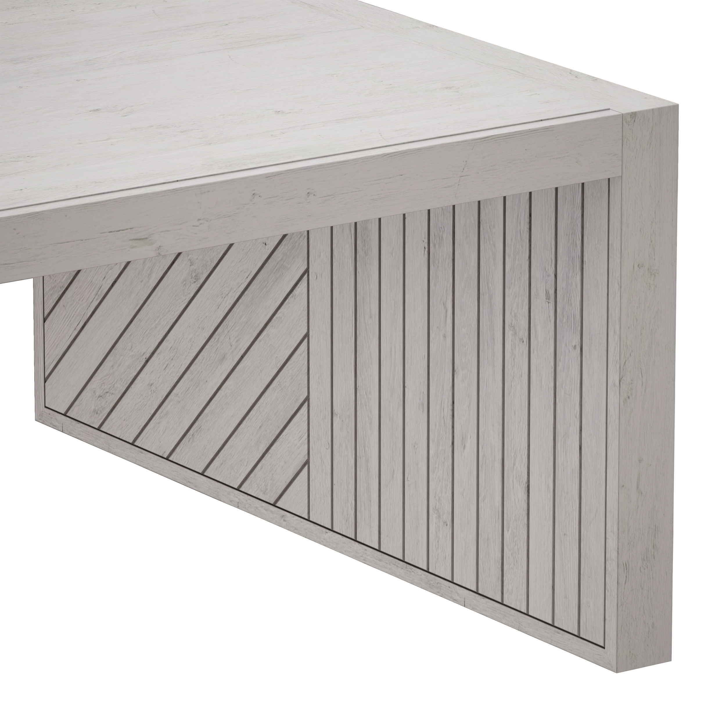 Dunewood Whitewashed Coffee Table Crate and Barrel 3D model_12