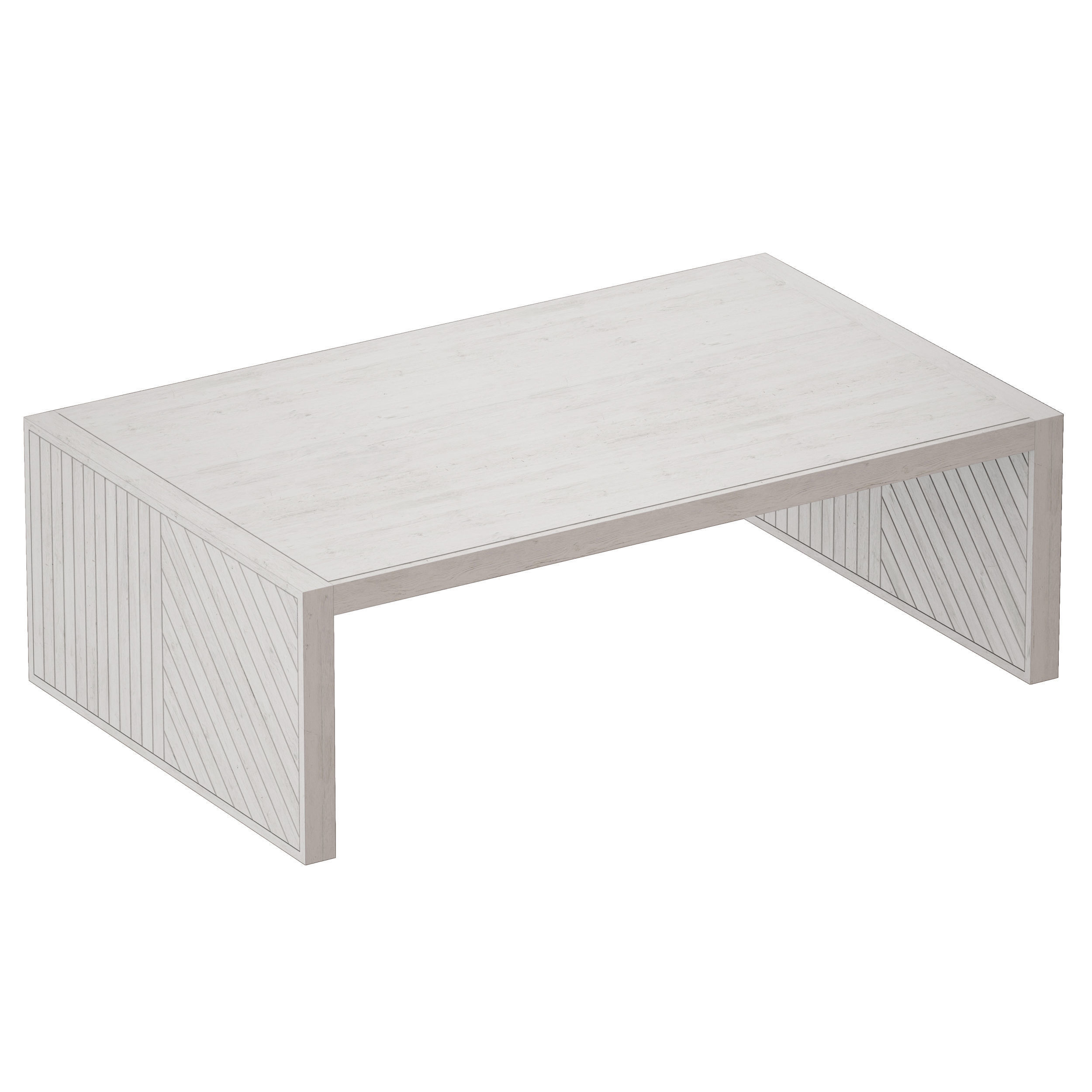 Dunewood Whitewashed Coffee Table Crate and Barrel 3D model_4