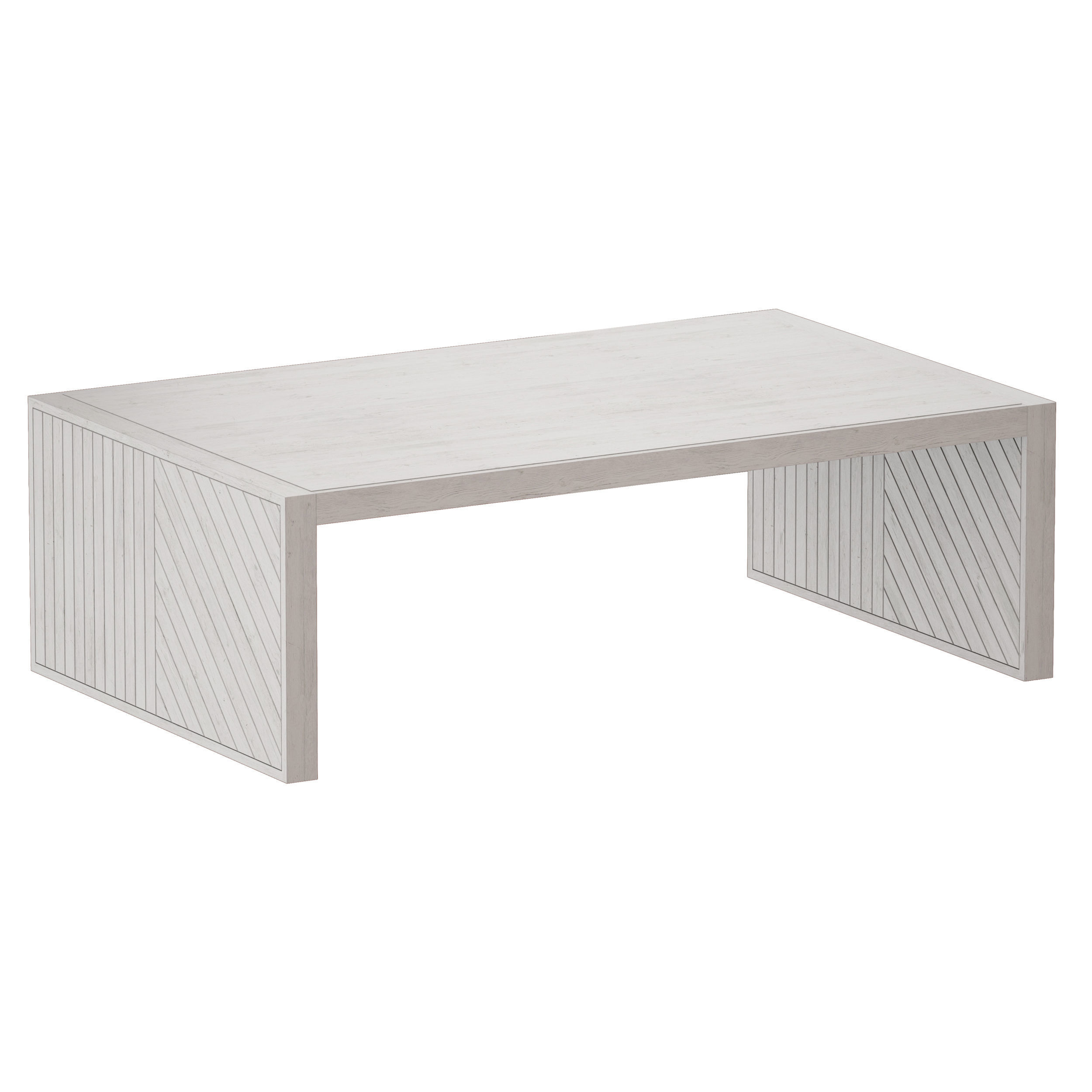 Dunewood Whitewashed Coffee Table Crate and Barrel 3D model_1