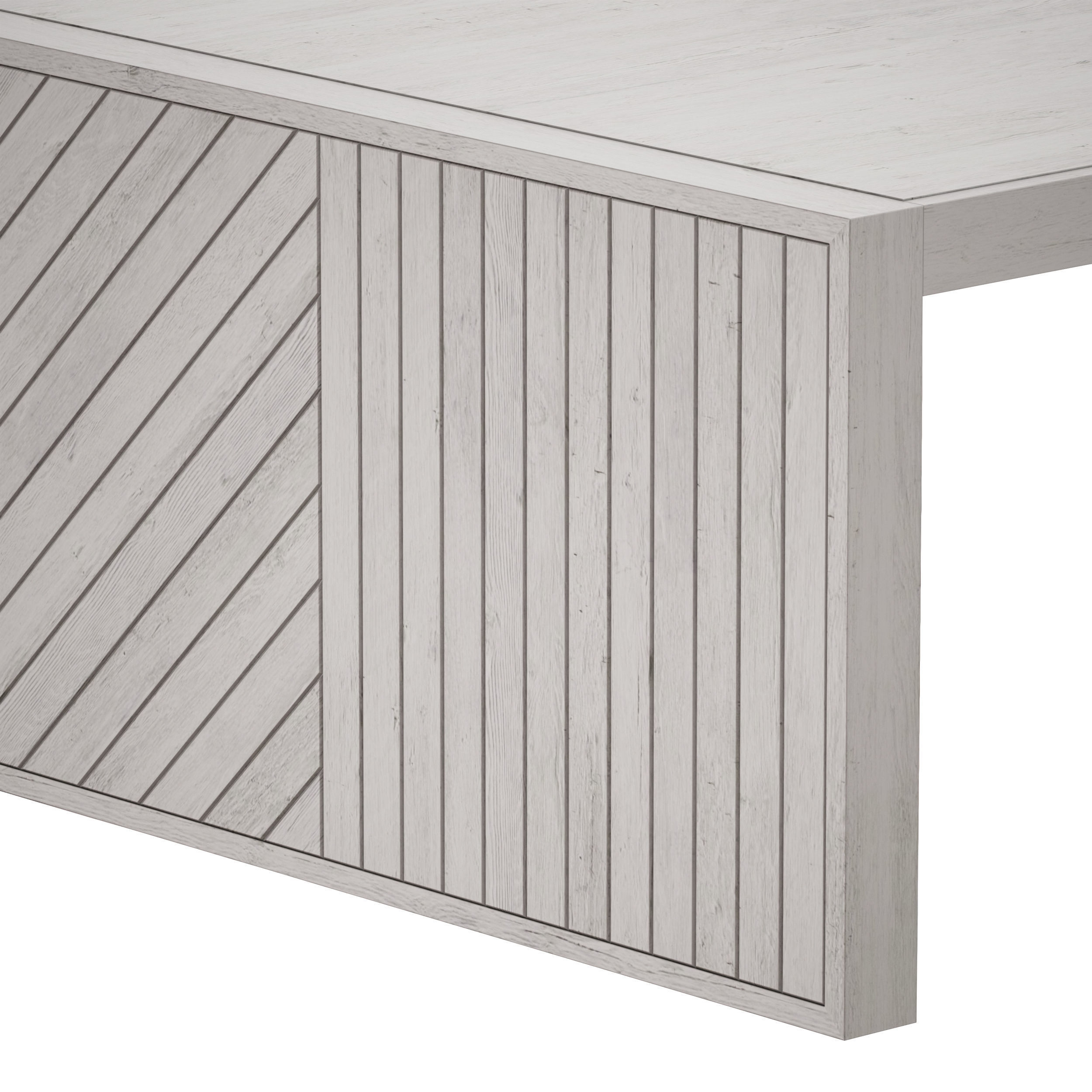 Dunewood Whitewashed Coffee Table Crate and Barrel 3D model_11