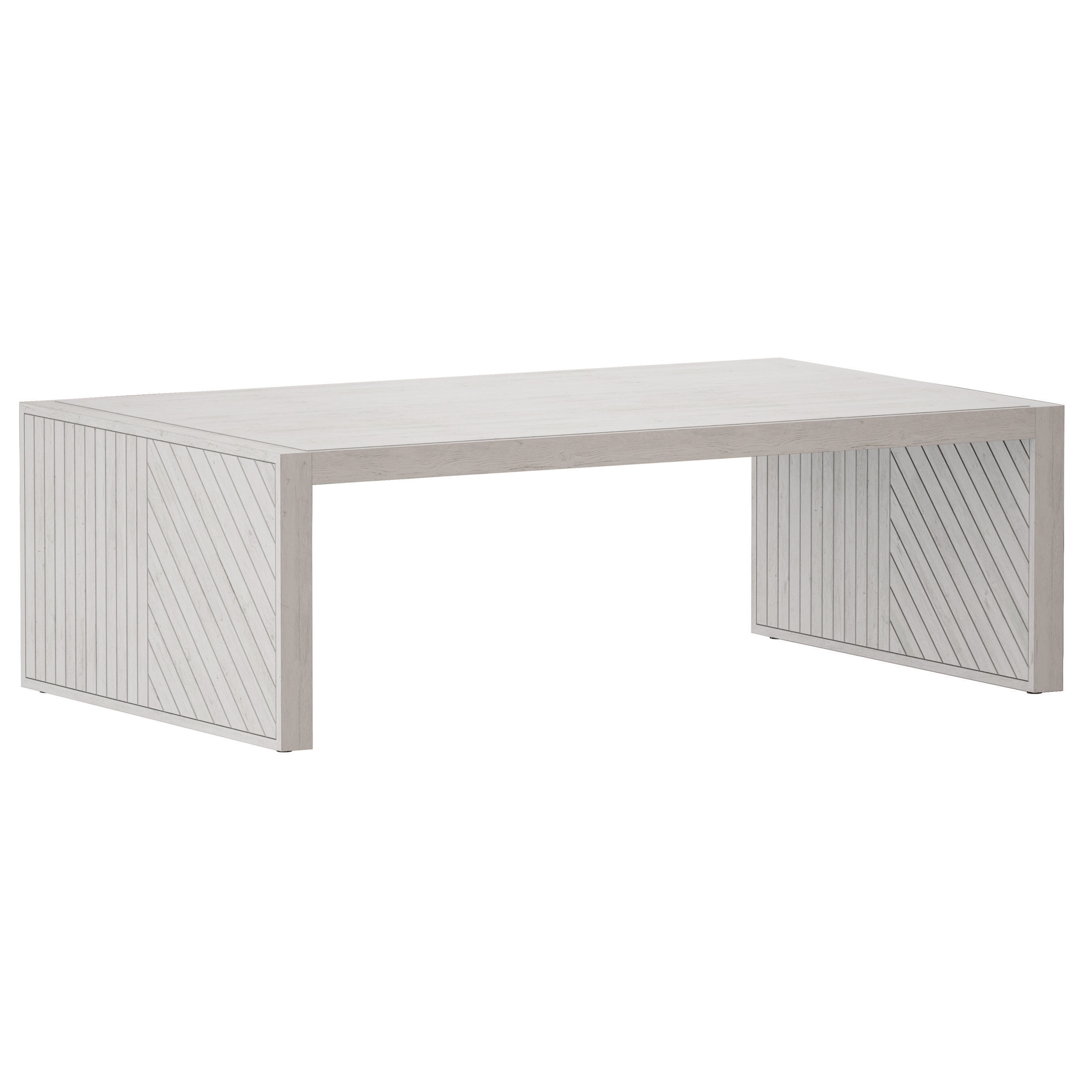 Dunewood Whitewashed Coffee Table Crate and Barrel 3D model_2