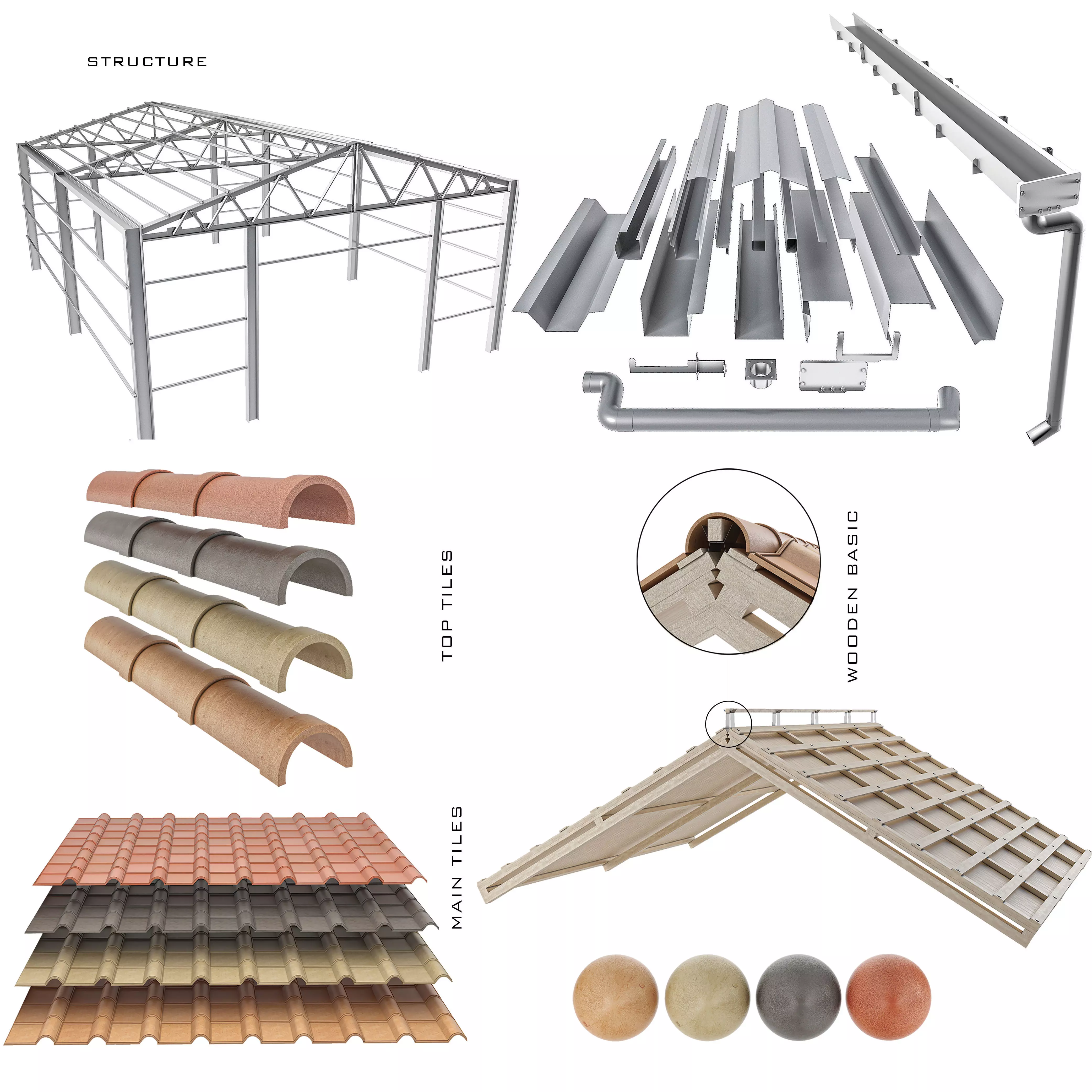 sloped roof-sandwich panel 3D model_0