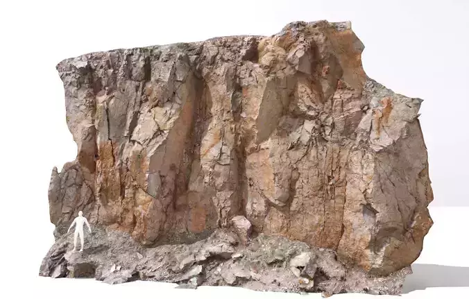 Cliff Large Scan 01 Low-poly 3D model