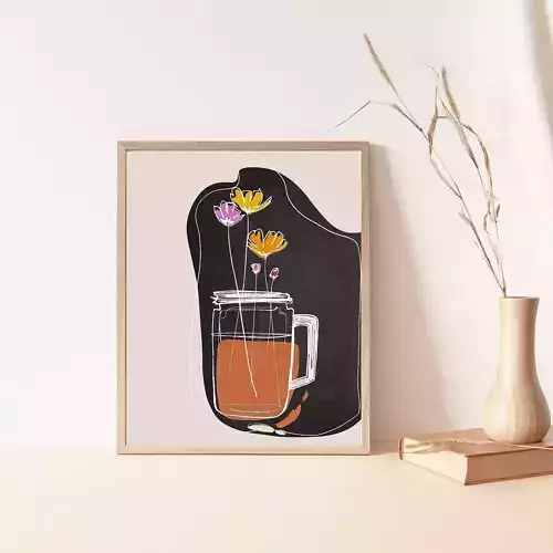 Plant decor wall art digital print natural 