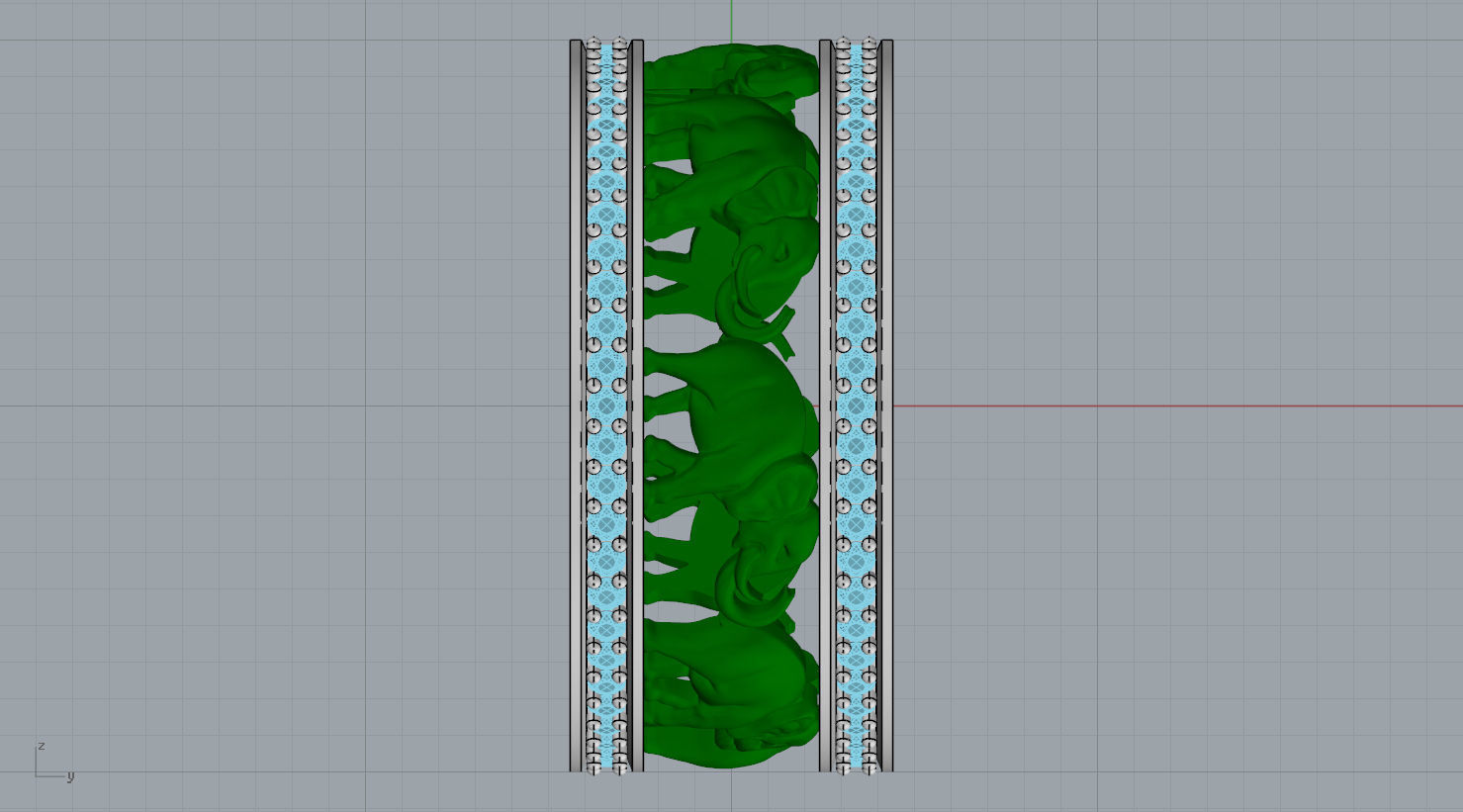 ring seven elephants N - 209 3D print model_7