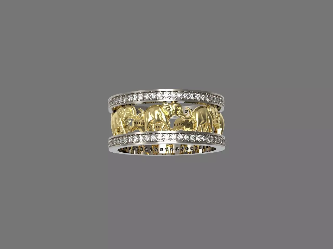 ring seven elephants N - 209 3D print model_0