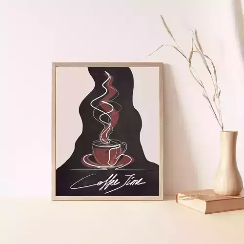 Coffee pot wall art decor print art 