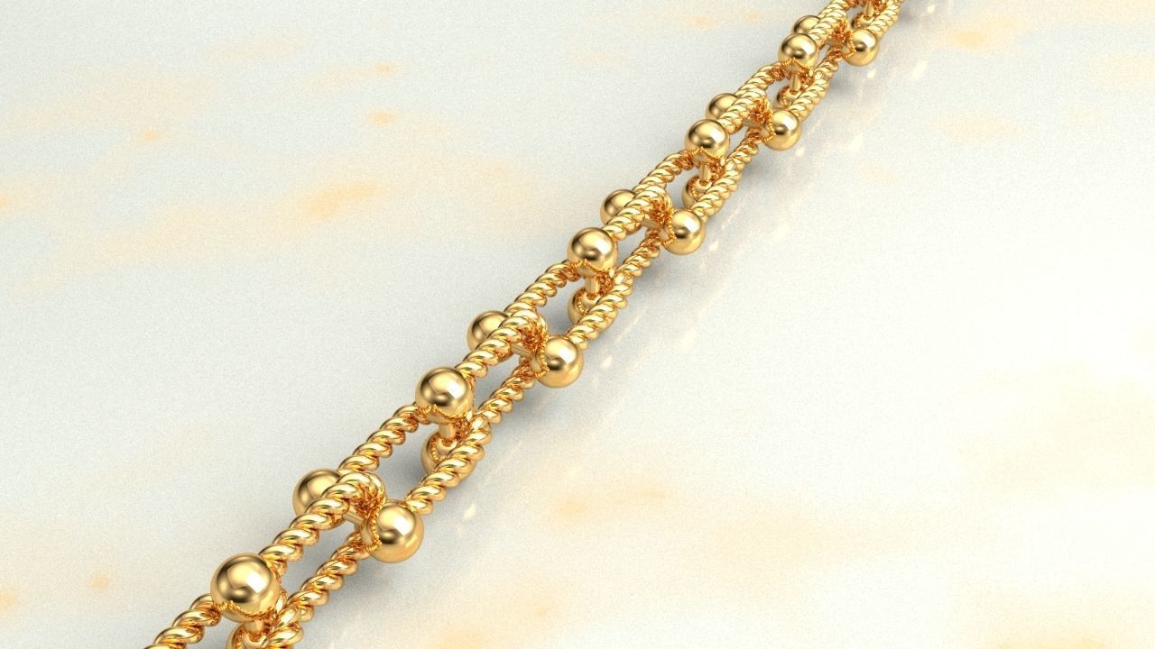 tiffany link bracelet  chain twist 3D print model_2