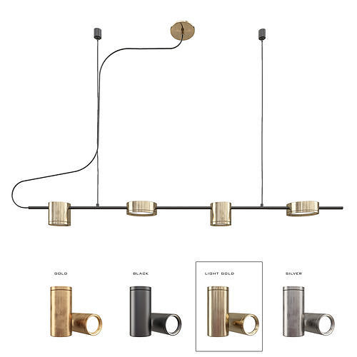 Modern track light-01 3D model