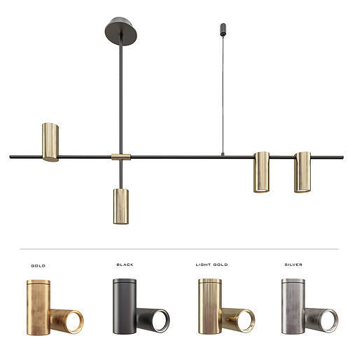 Modern track light-02 3D model