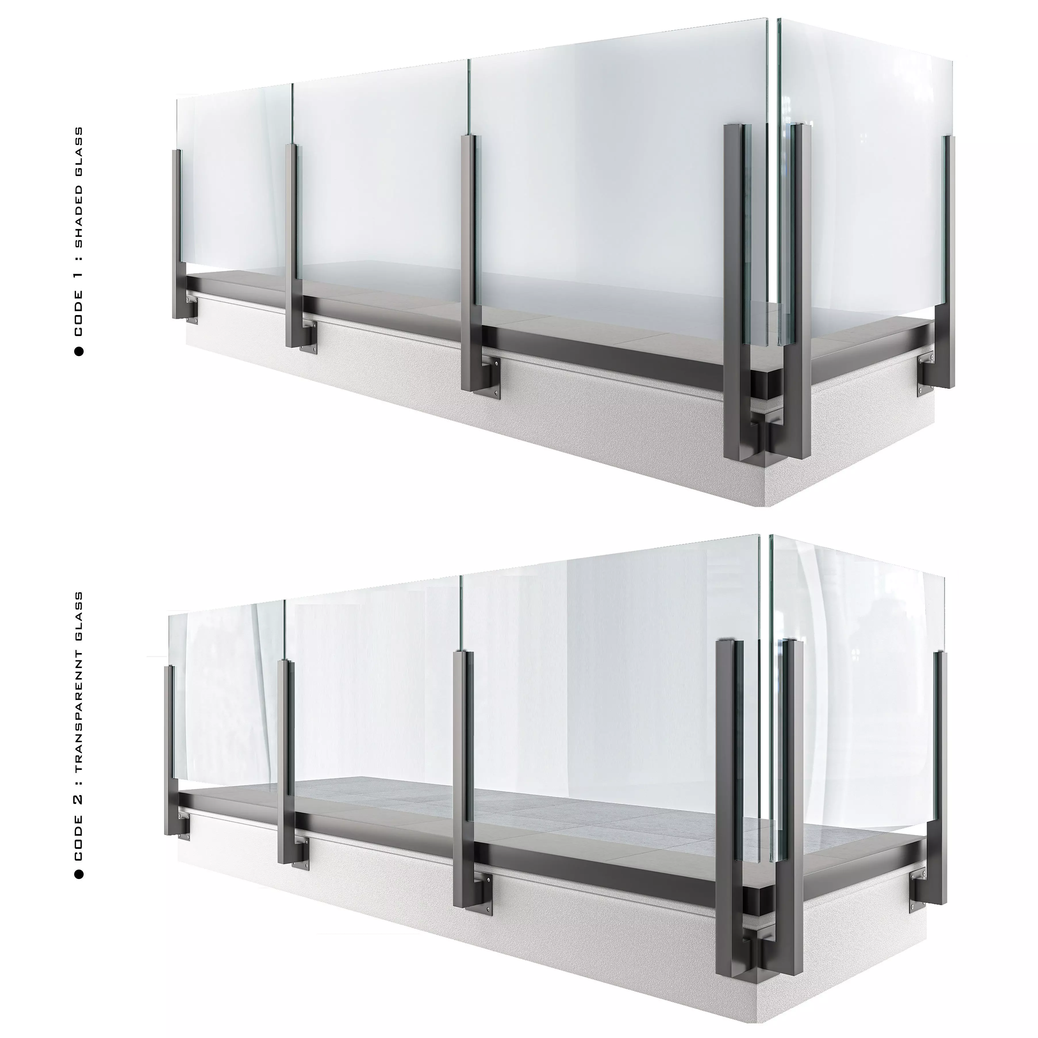 Glass railing-03 3D model_0