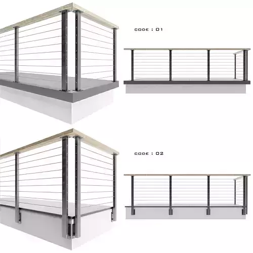 Cable railing 3D model