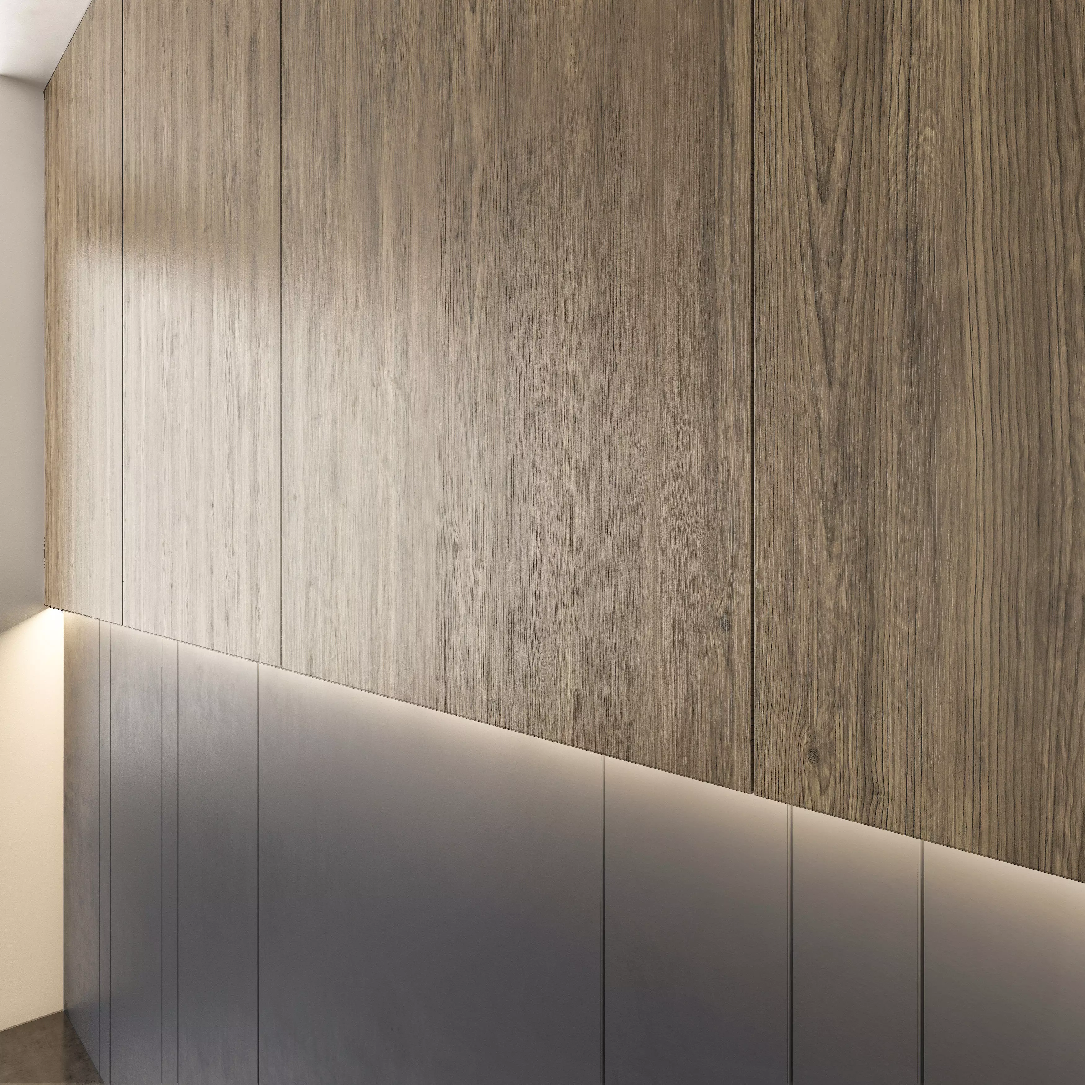 Wall-panel-03 modern bathroom with wooden wall panels 3D model