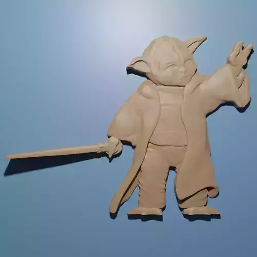 Yoda Star Wars artcam aspire relief model in stl 3D print model