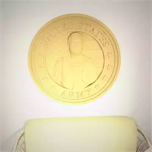 God Emperor Donald Trump and USA Army Logo  3D STL Model