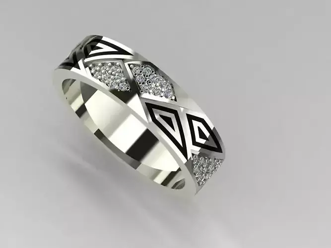 Wedding ring enamel diamond
