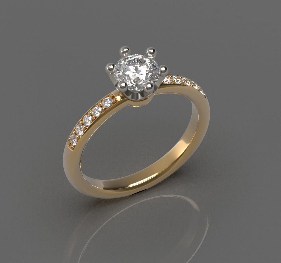 Crown ring 3D print model_4