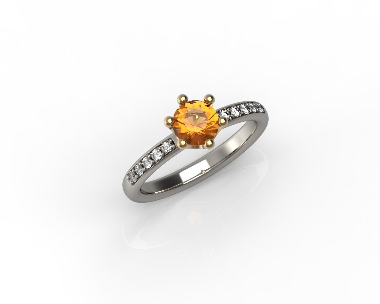 Crown ring 3D print model_2