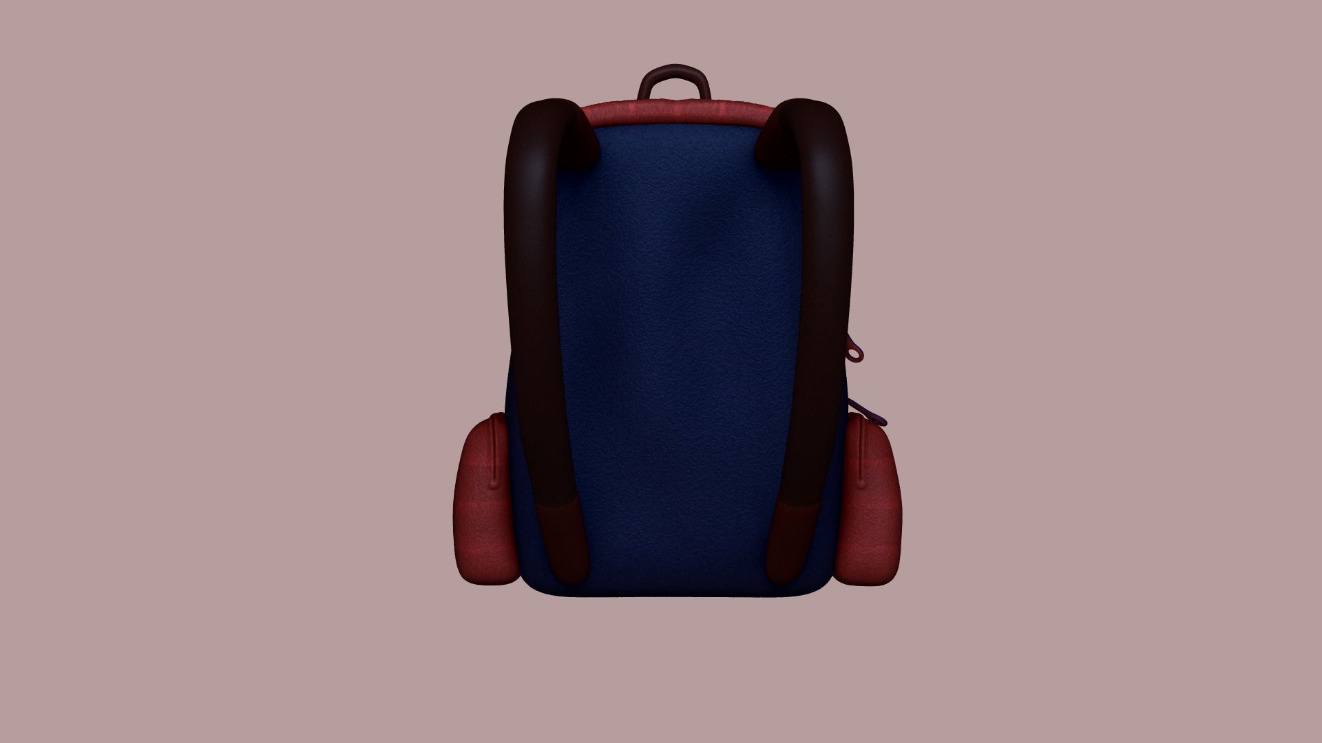 Blue Red Check Backpack - Character Clothing Low-poly 3D model_5