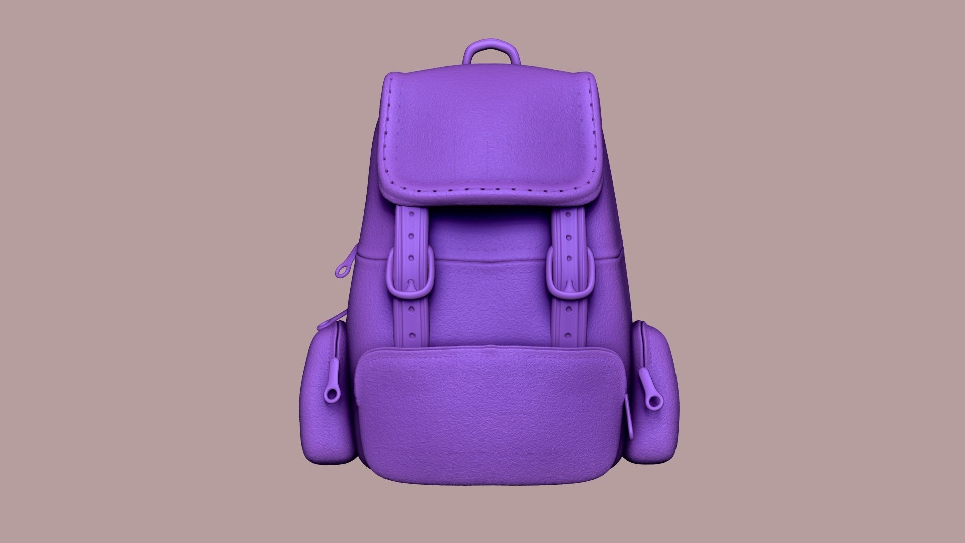 Blue Red Check Backpack - Character Clothing Low-poly 3D model_10