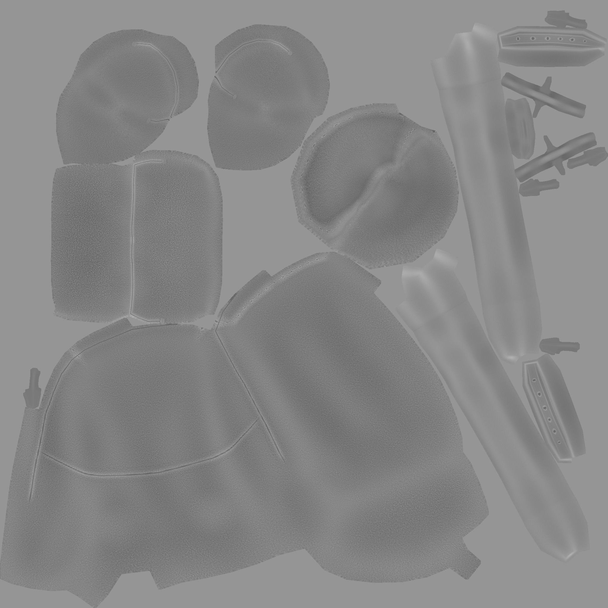 Blue Red Check Backpack - Character Clothing Low-poly 3D model_21