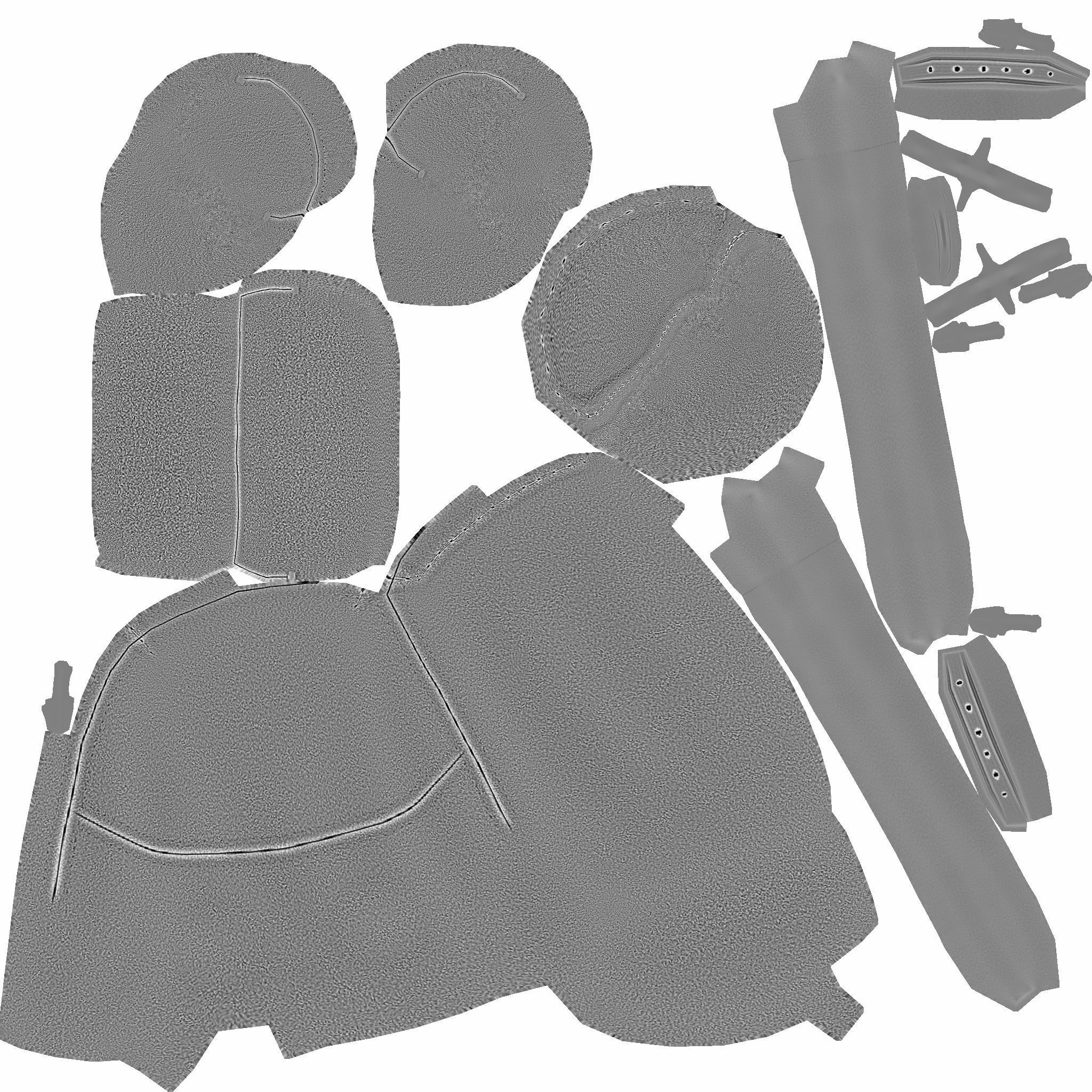 Blue Red Check Backpack - Character Clothing Low-poly 3D model_17