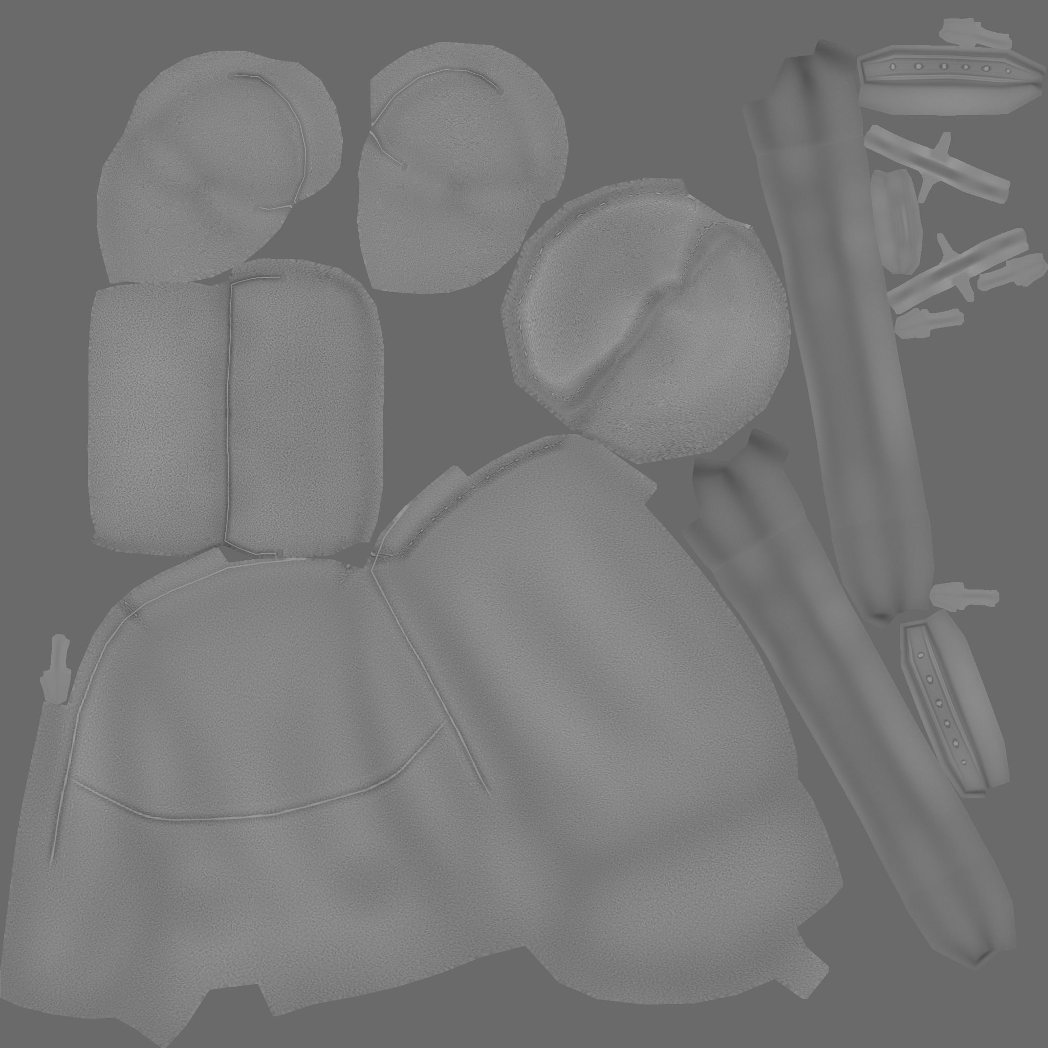 Blue Red Check Backpack - Character Clothing Low-poly 3D model_20