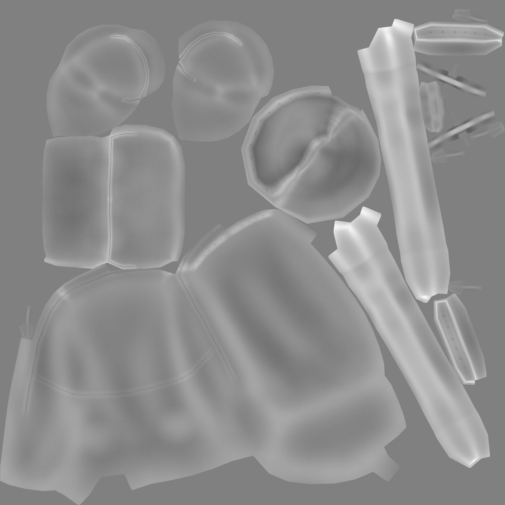 Blue Red Check Backpack - Character Clothing Low-poly 3D model_18