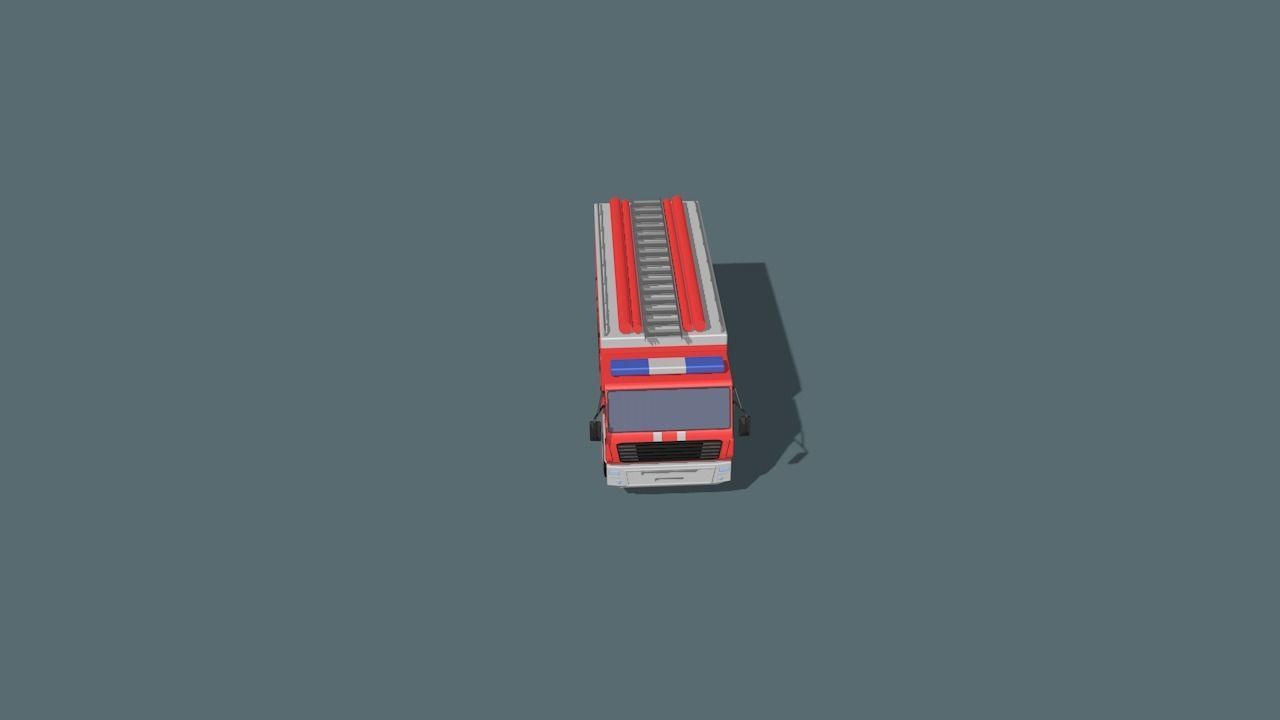 fire truck  Low-poly 3D model_20