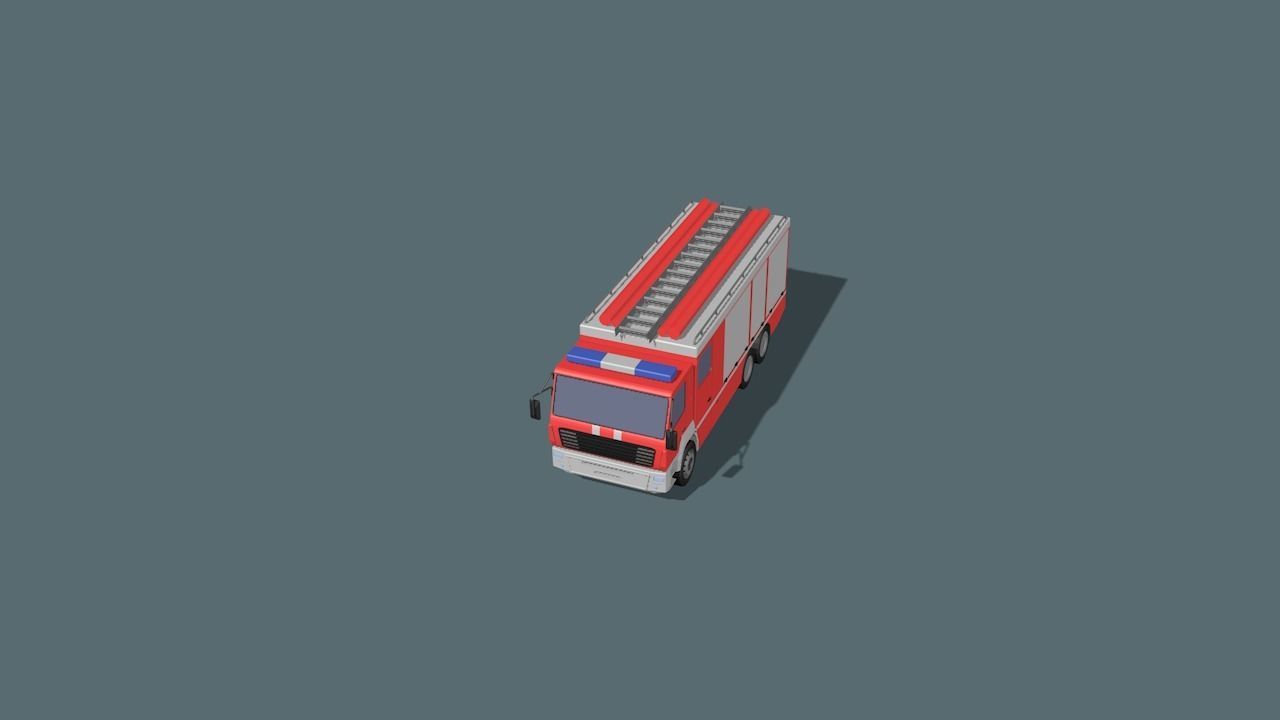 fire truck  Low-poly 3D model_22