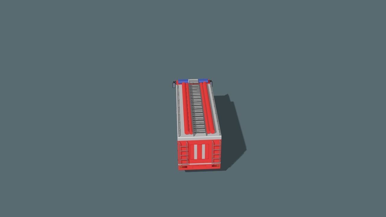 fire truck  Low-poly 3D model_9