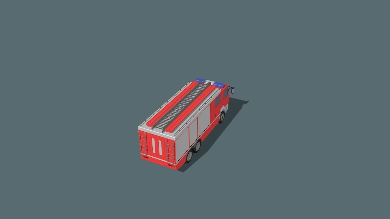 fire truck  Low-poly 3D model_11