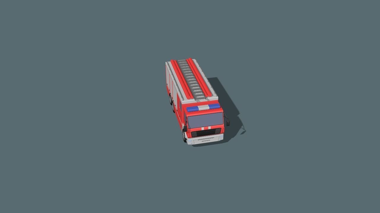 fire truck  Low-poly 3D model_19