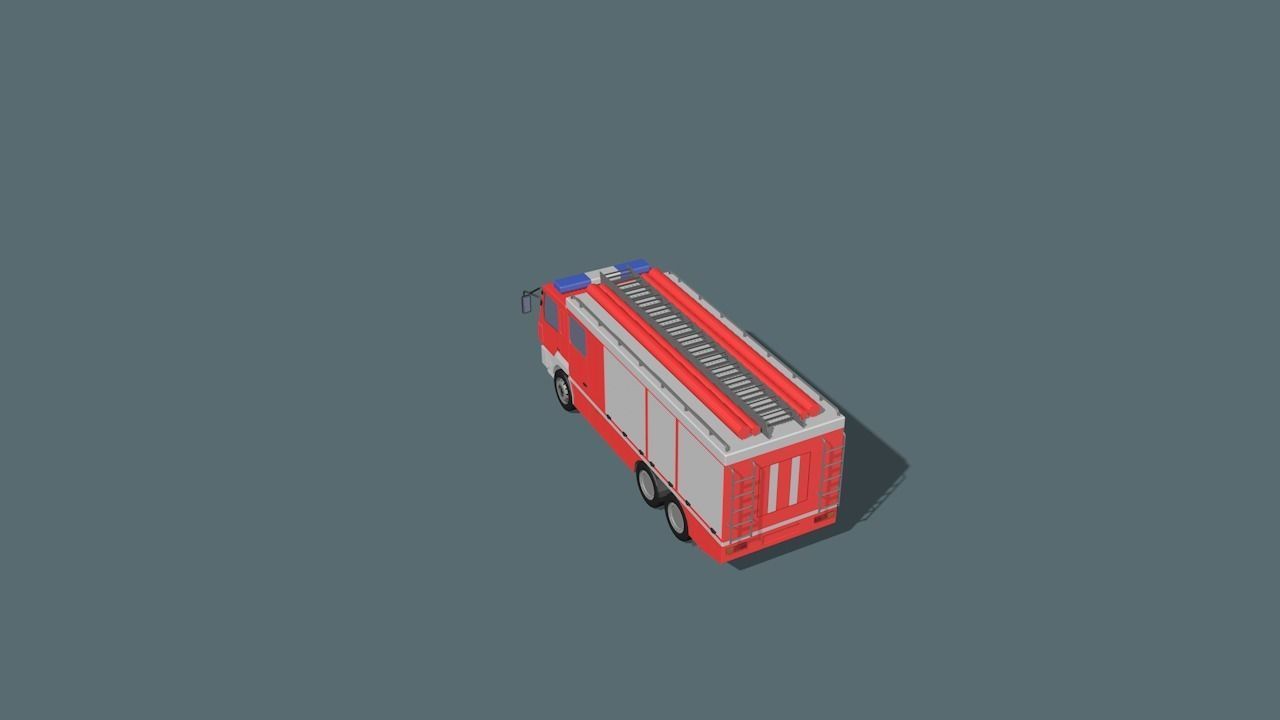 fire truck  Low-poly 3D model_7
