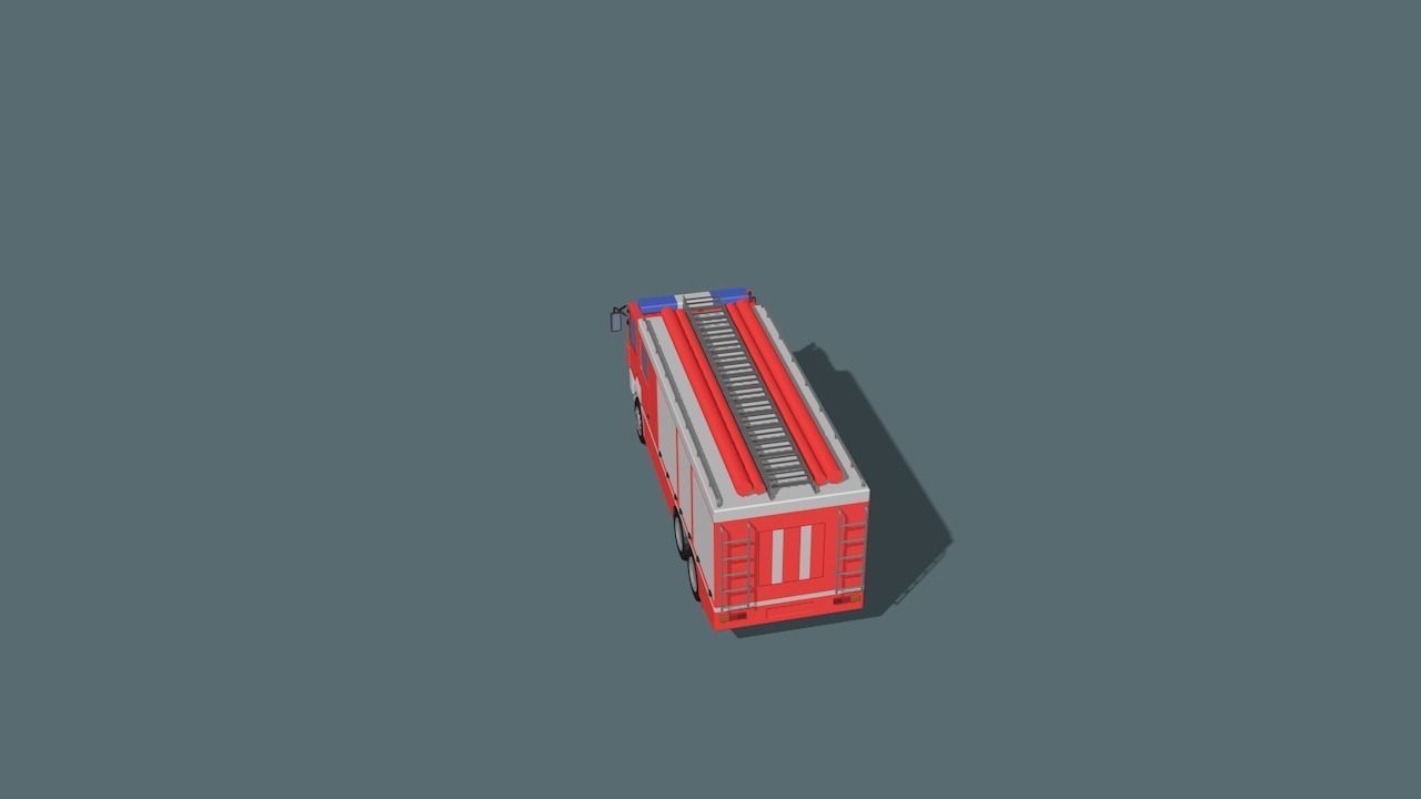 fire truck  Low-poly 3D model_8
