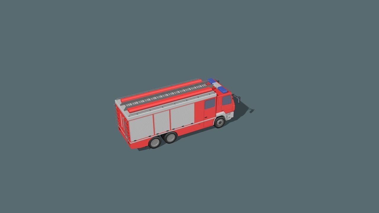 fire truck  Low-poly 3D model_13