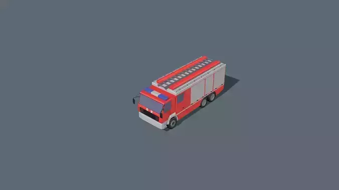 fire truck  Low-poly 3D model