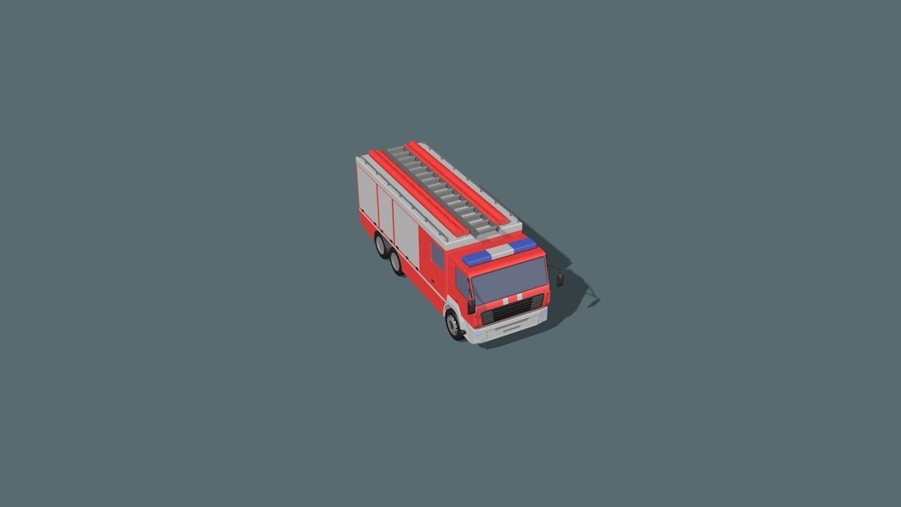 fire truck  Low-poly 3D model_18