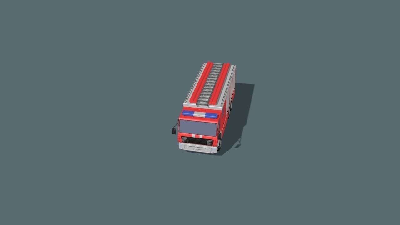 fire truck  Low-poly 3D model_21