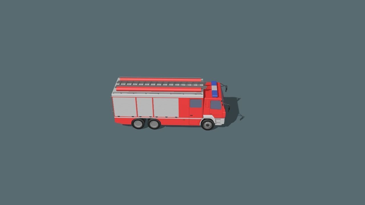 fire truck  Low-poly 3D model_15