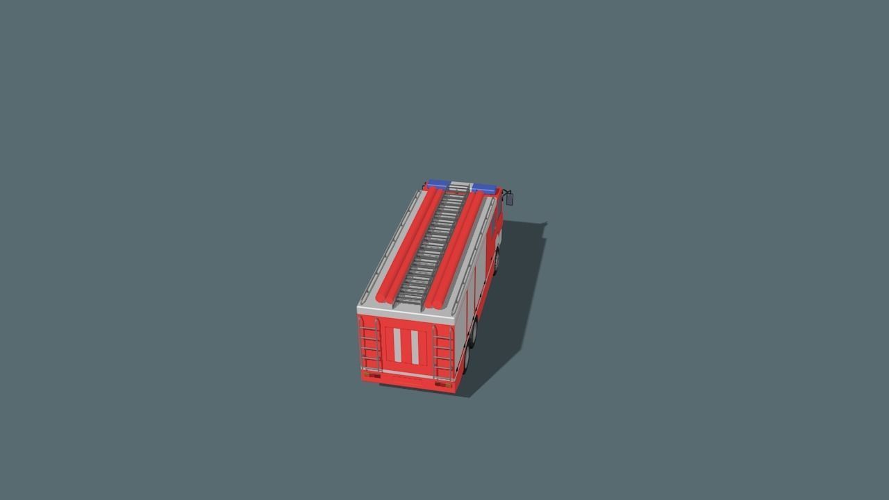 fire truck  Low-poly 3D model_10