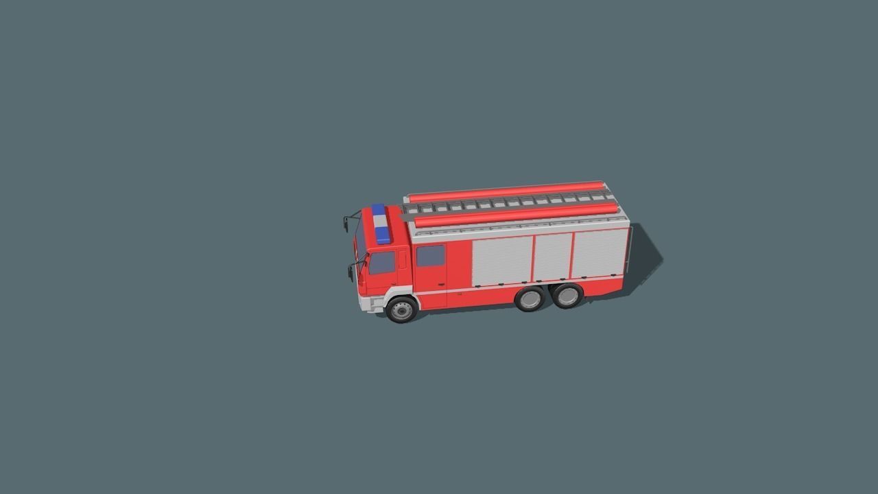 fire truck  Low-poly 3D model_2