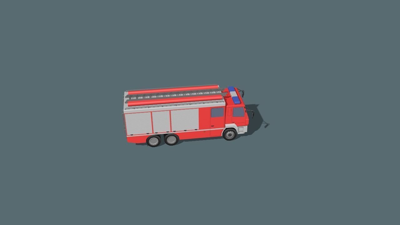 fire truck  Low-poly 3D model_14
