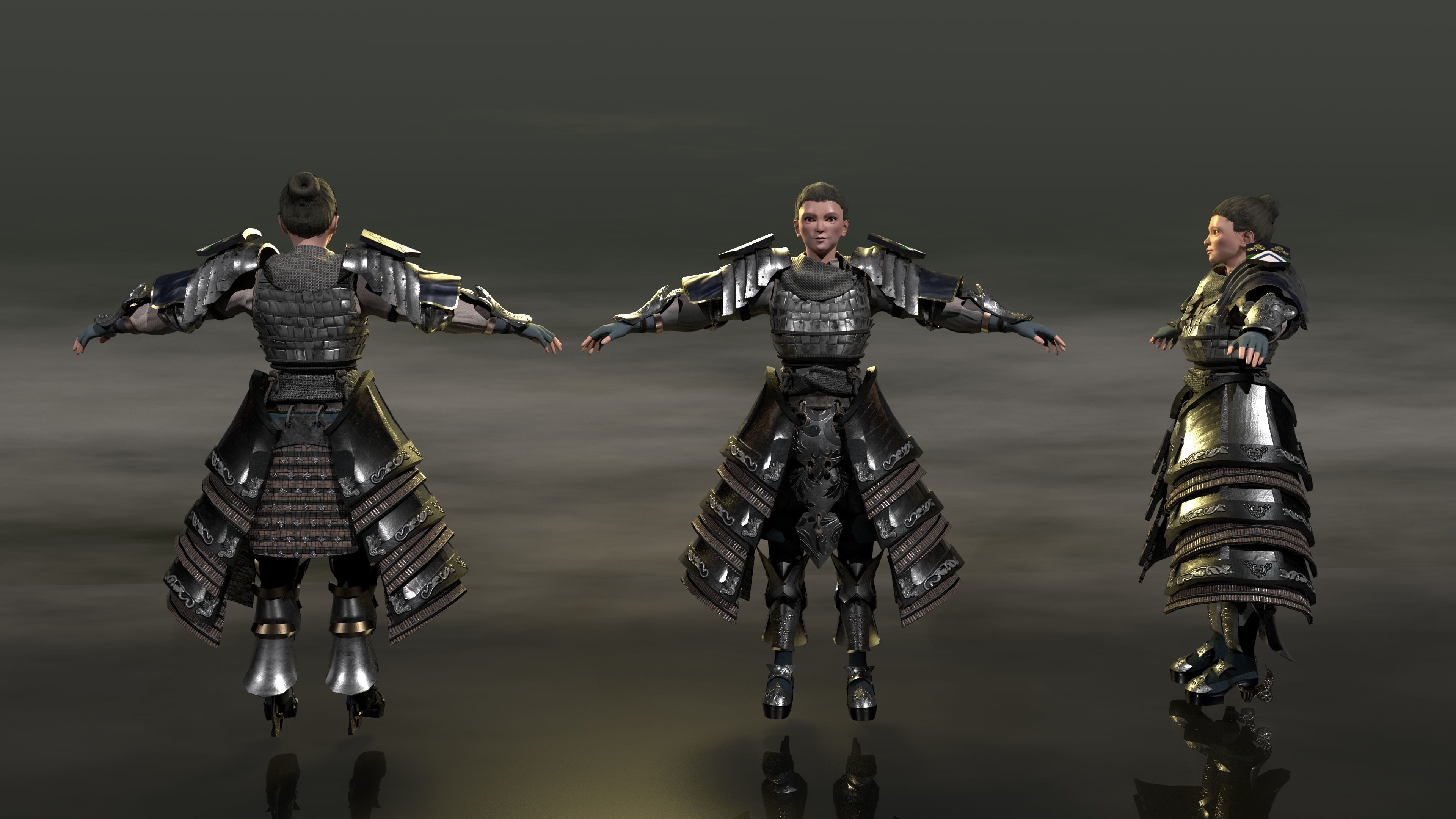 Bread knight  Low-poly 3D model_3