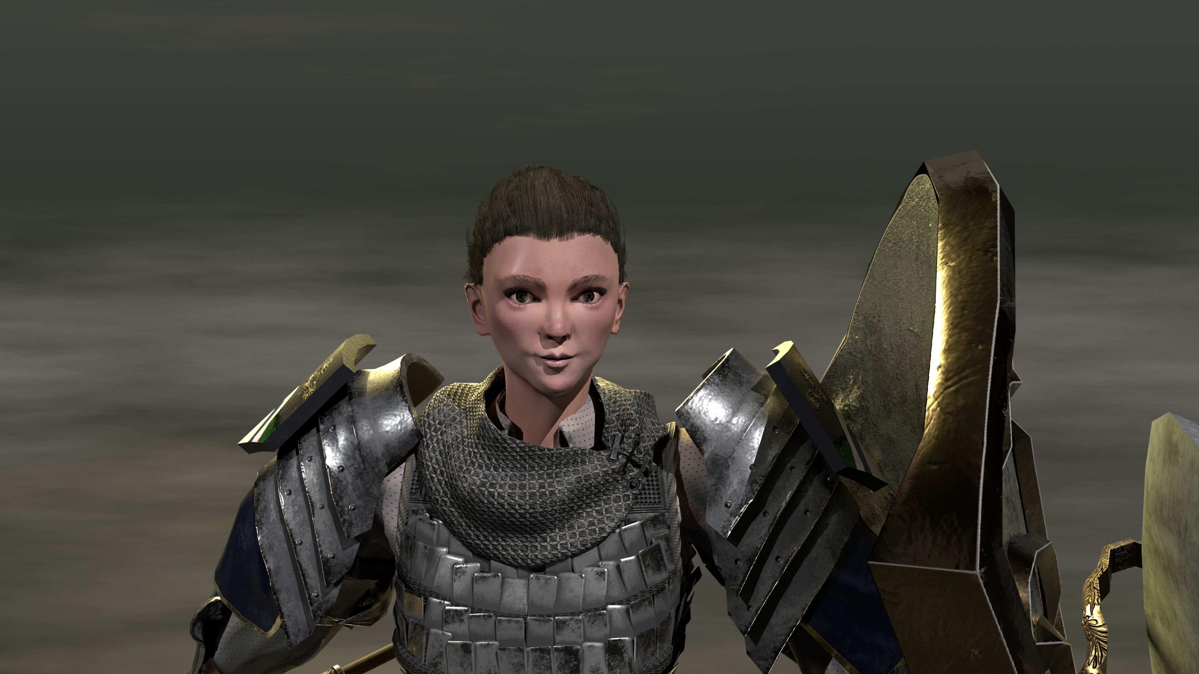 Bread knight  Low-poly 3D model_11