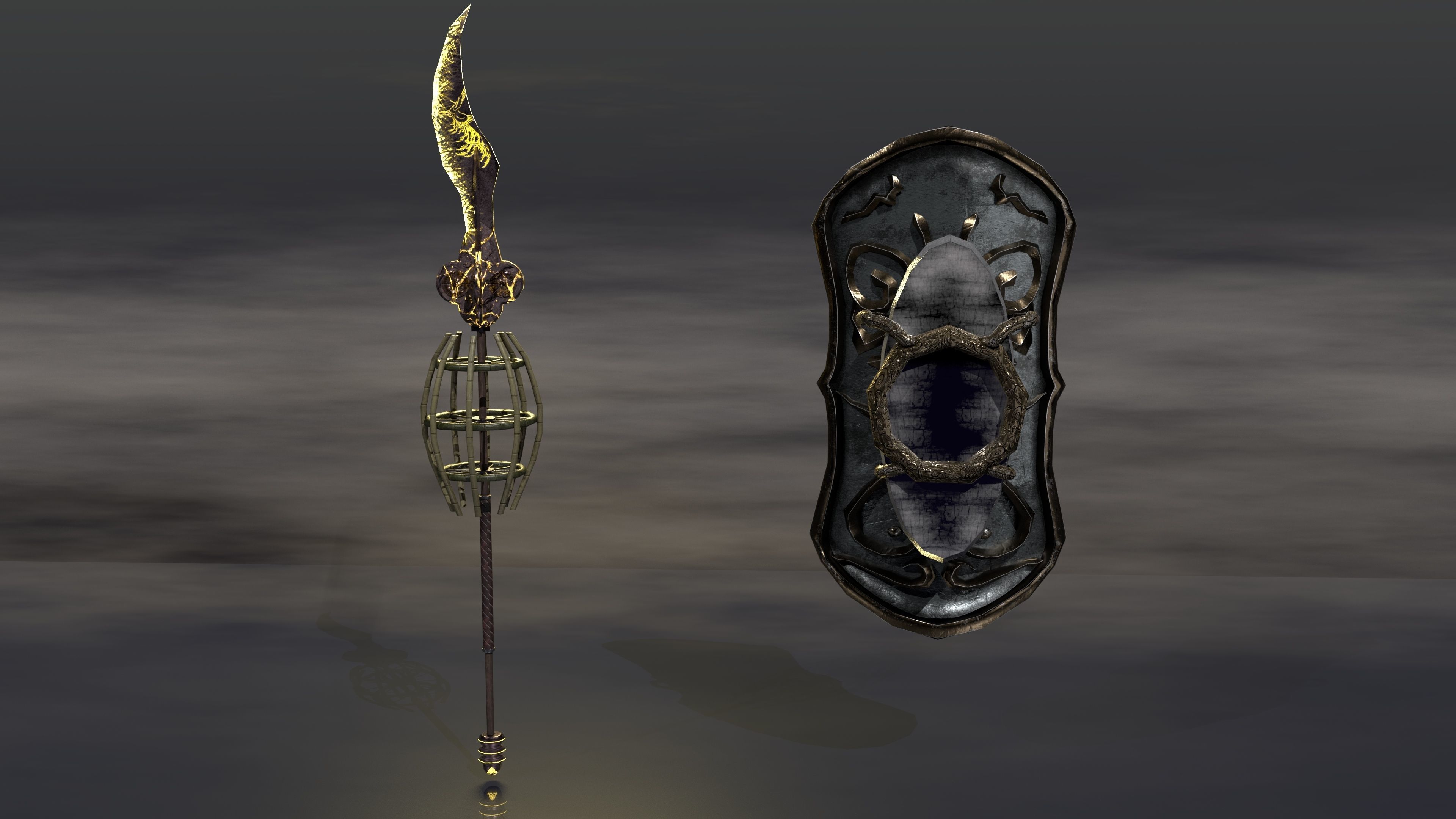 Bread knight  Low-poly 3D model_12