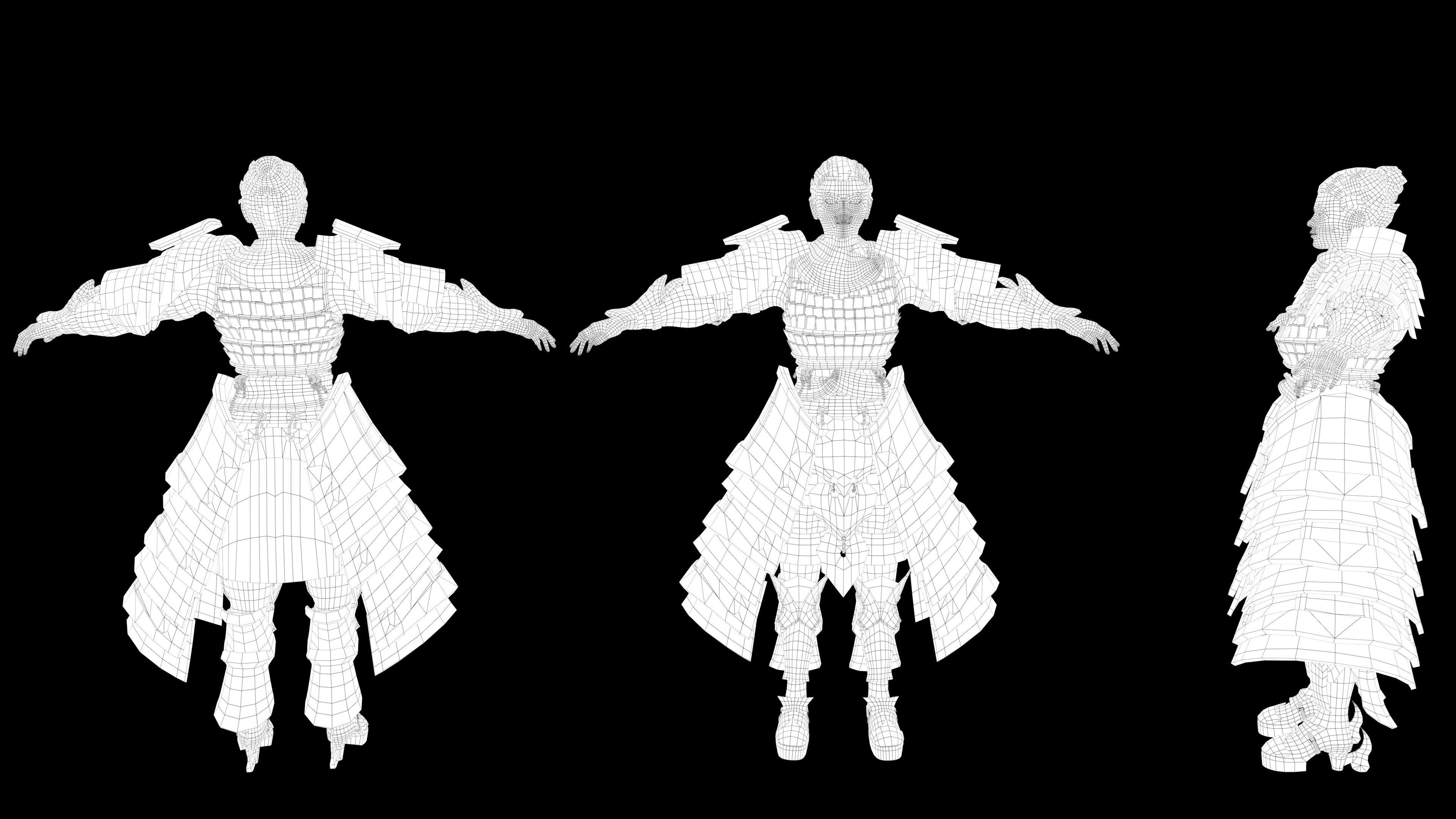 Bread knight  Low-poly 3D model_15