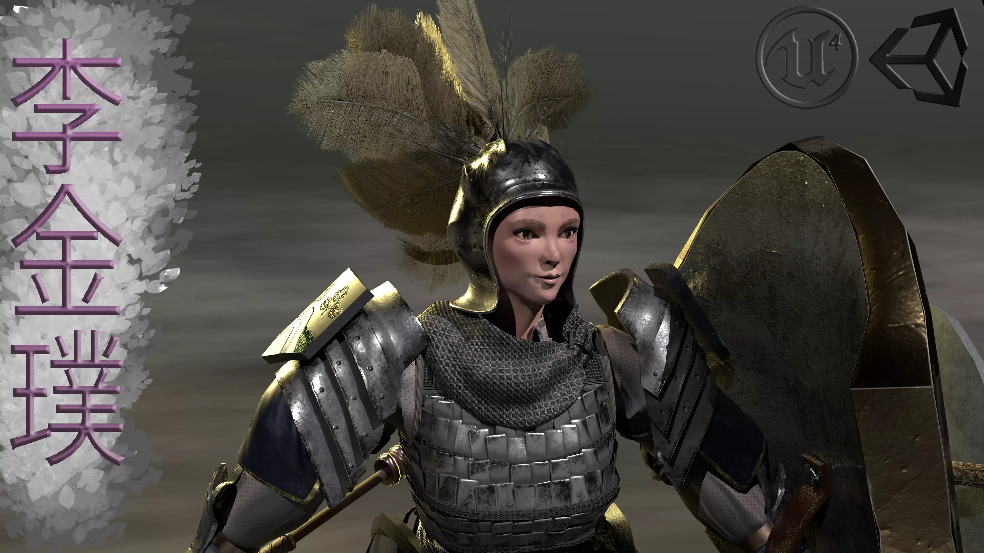 Bread knight  Low-poly 3D model_0