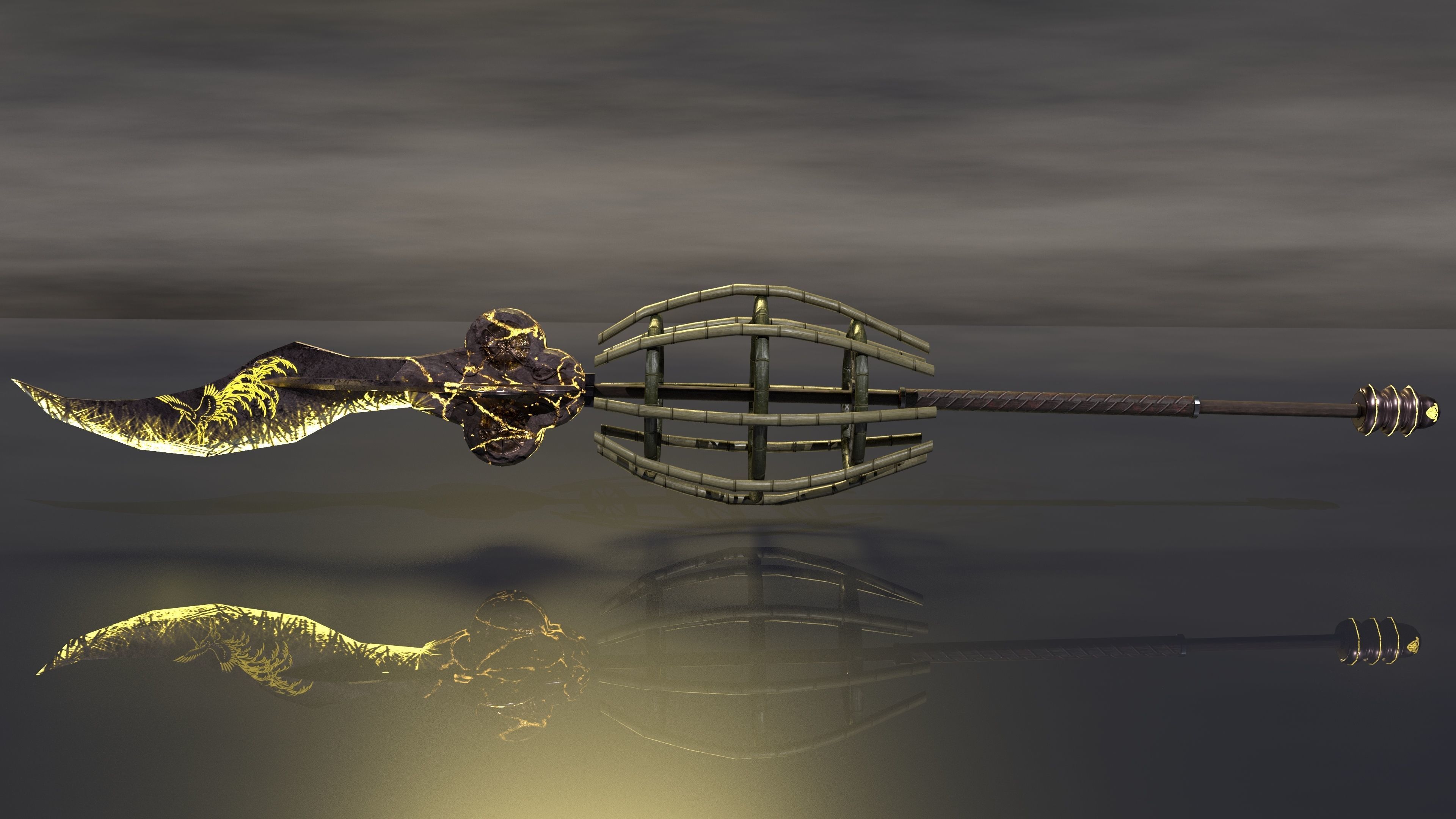 Bread knight  Low-poly 3D model_14